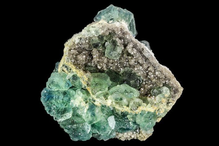 Stepped Green Fluorite Crystal Cluster - Fluorescent #112854